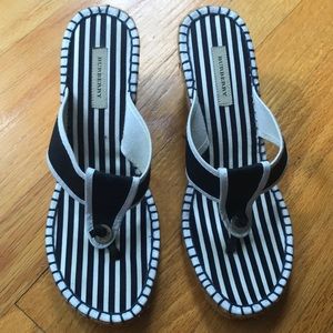 Burberry wedge sandals excellent condition. Never wore